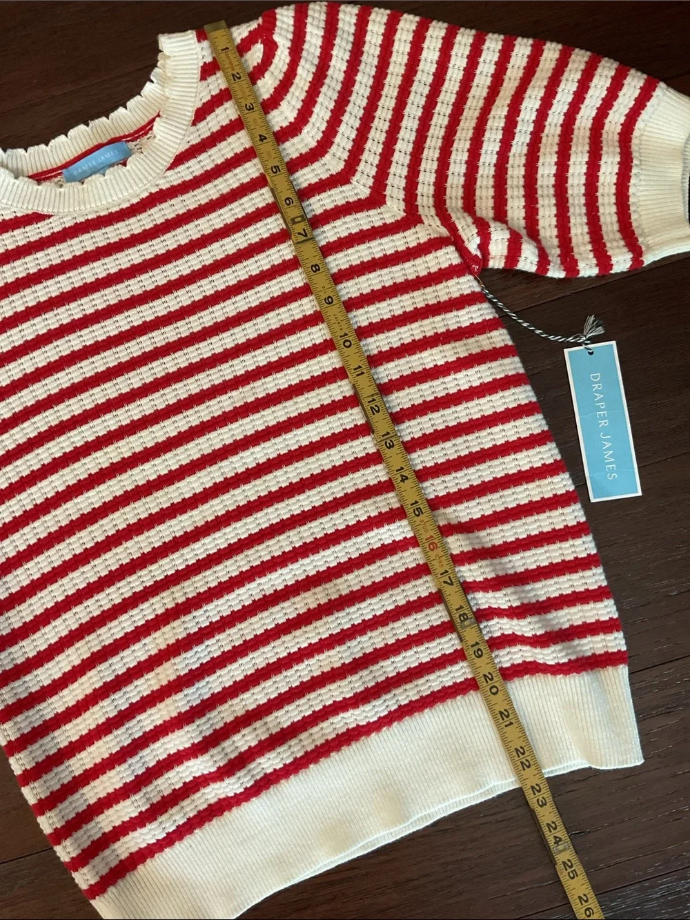 🆕 Draper James Puffed Short Sleeve Striped Sweater